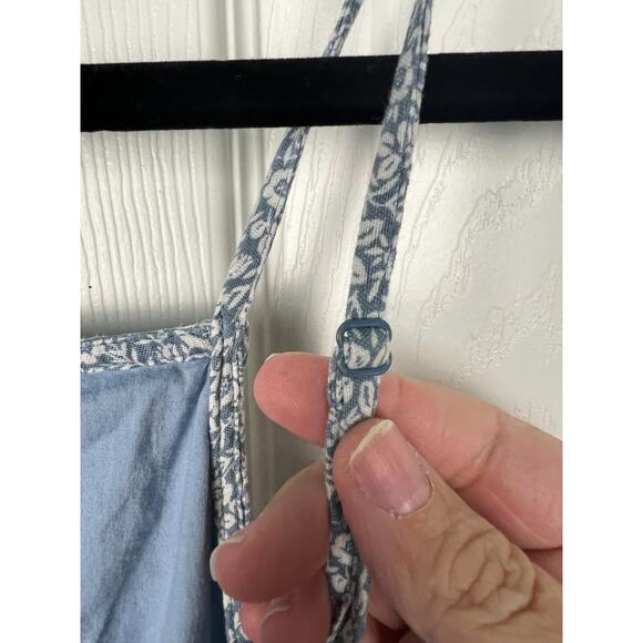 American Eagle Blue Ditsy Daisy Sunflower Dress XXL Boho Cottagecore - Picture 4 of 7